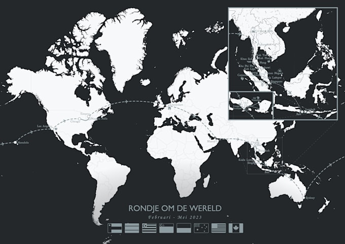 create a travel map with all the locations of your trip