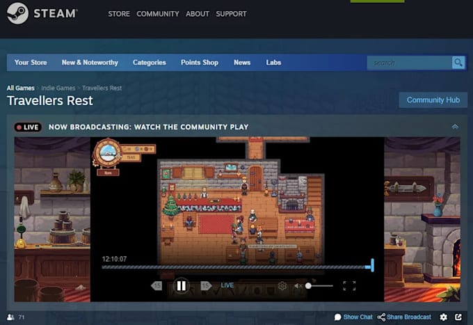livestream your game to your steam page for 24 hours
