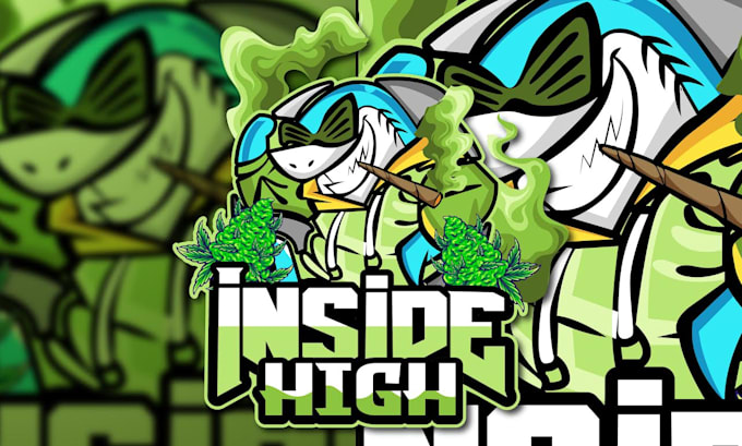 do custom cartoon cannabis, weed and marijuana logo design