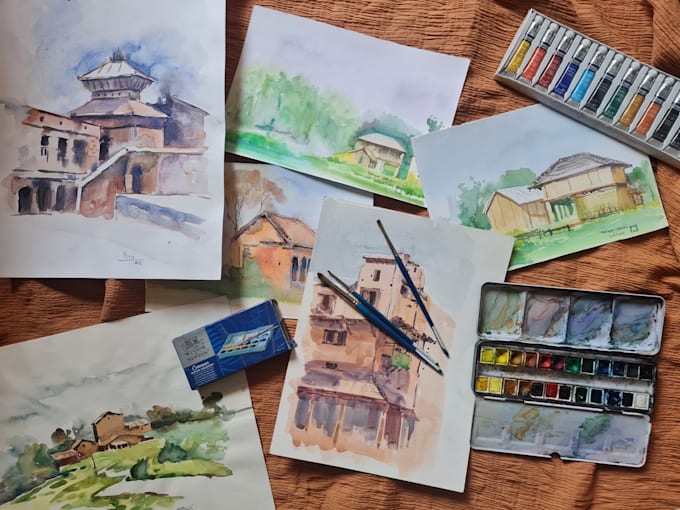 paint beautiful original watercolor landscape paintings