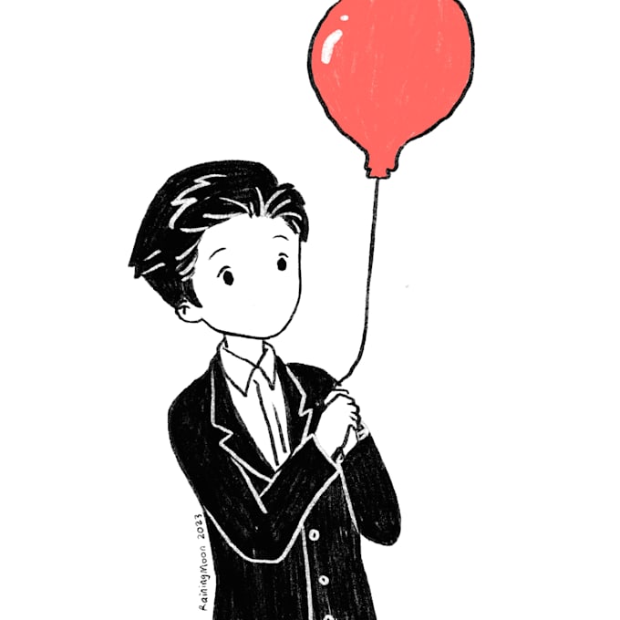 Do black and white illustration by Rainingmoonart Fiverr