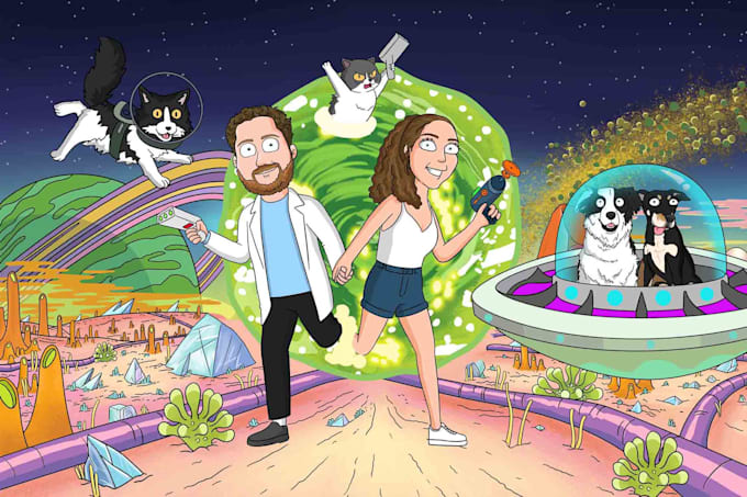 create a custom rick and morty style portrait