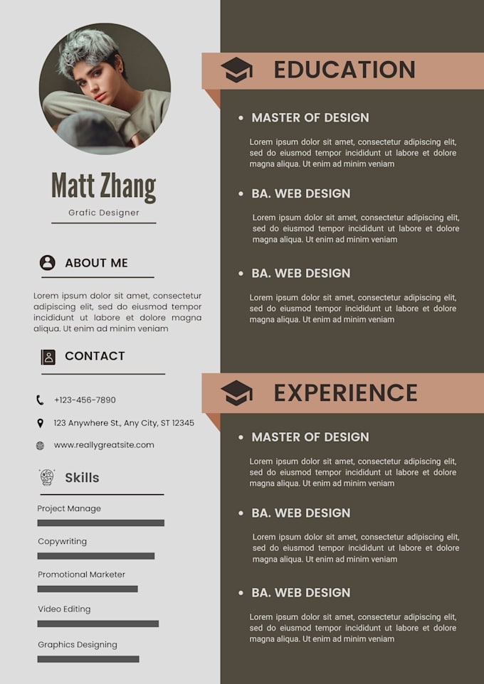 create professional resume, cover letter design using canva
