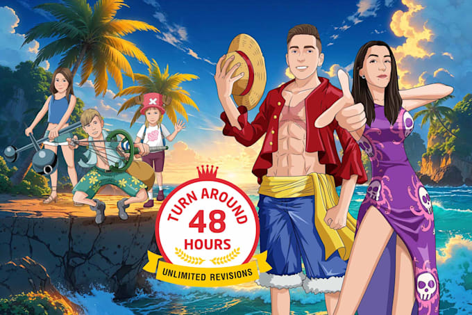 create a one piece style anime portrait from your photo