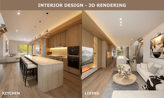 do interior design and photorealistic 3d rendering
