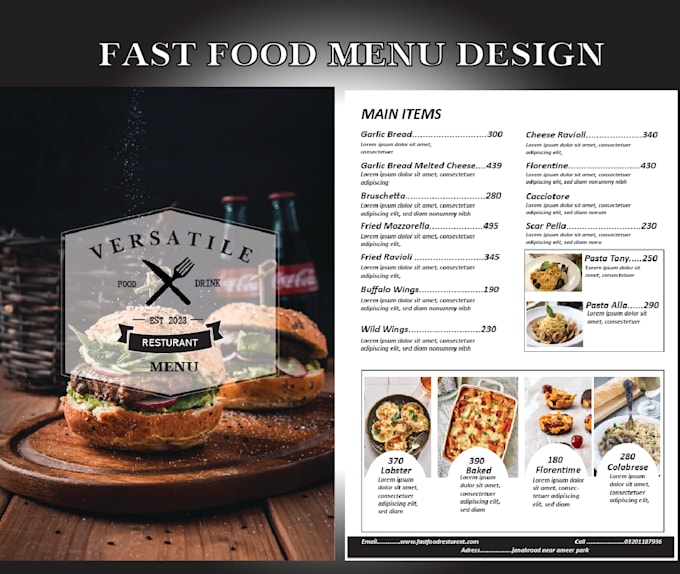 design modern creative restaurant menu card