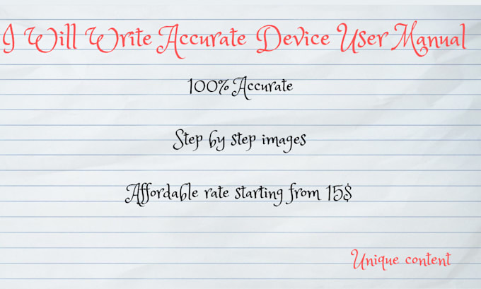 write a simple device user manual
