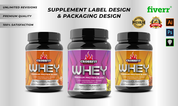 professional supplement label design and product packaging