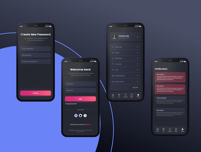 Design ui ux for mobile and web app by Charukavira | Fiverr