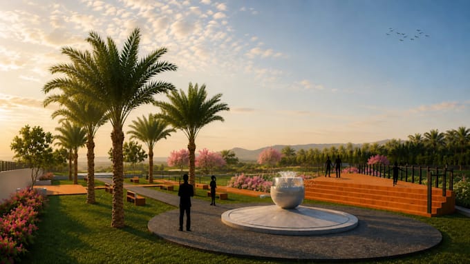 do landscape design, landscape 3d modelling and illustration