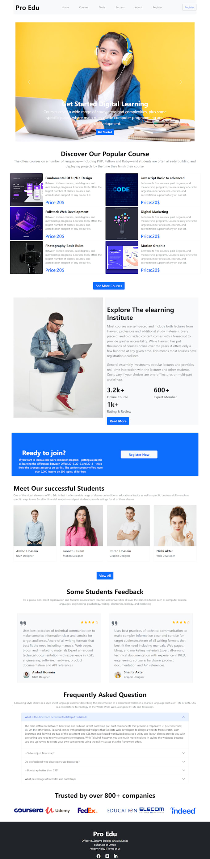 Build html css landing page design and responsive website by Auditib ...