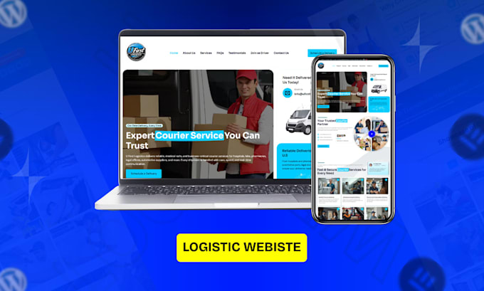 design logistics website, freight, towing, moving company, chauffeur website