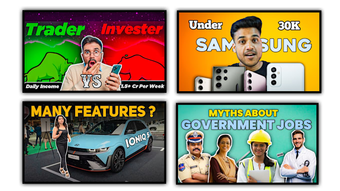 do attractive youtube thumbnail in 2 hours