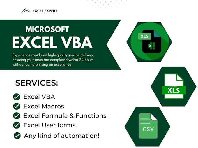 do data processing, excel, marcos, vba and formulas services