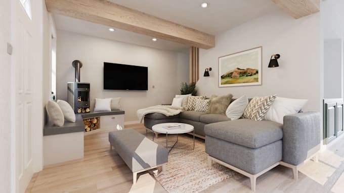 do design or render realistic 3d interior design