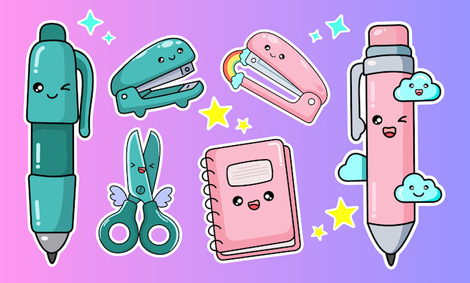 draw custom kawaii stickers, animals, mascot