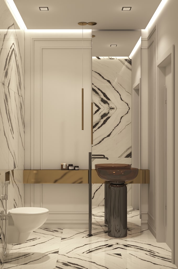 design high quality renders for bathroom