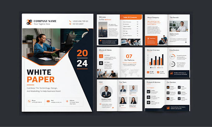 professional white paper, annual report, company profile and PDF