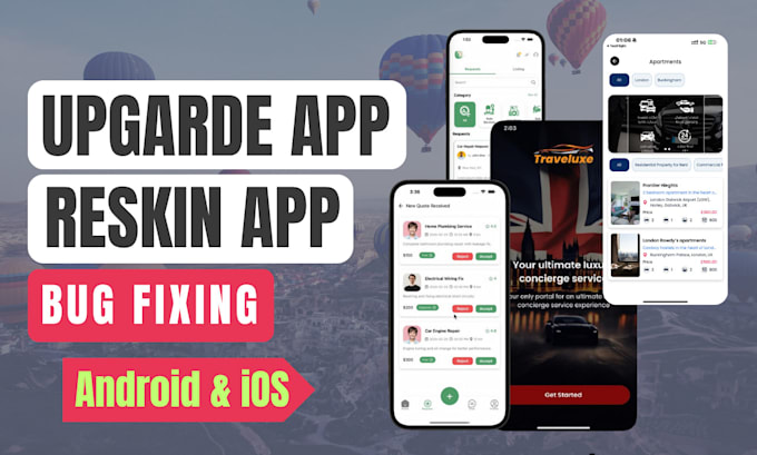 upgrade mobile app, update mobile app, old version to new version android or ios
