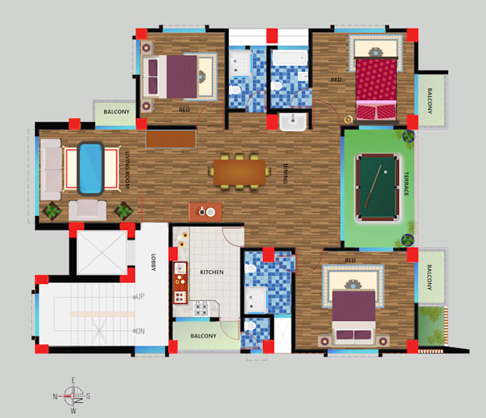 do autocad 2d floor plan and 3d floor plan rendering