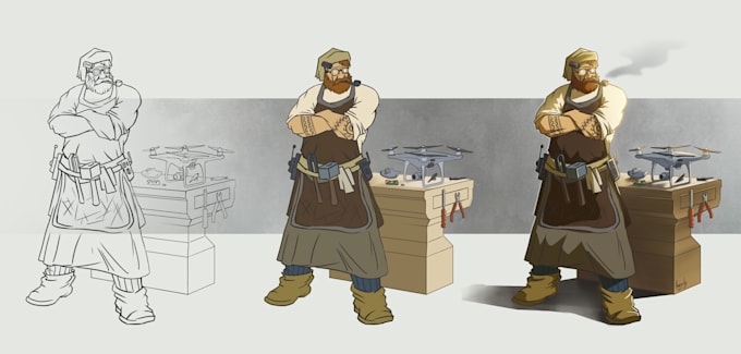 create highly detailed 2d character design