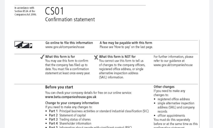 file your UK confirmation statement at companies house
