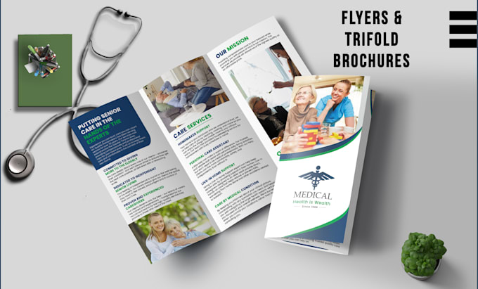 design health care homecare, educational flyers or brochures