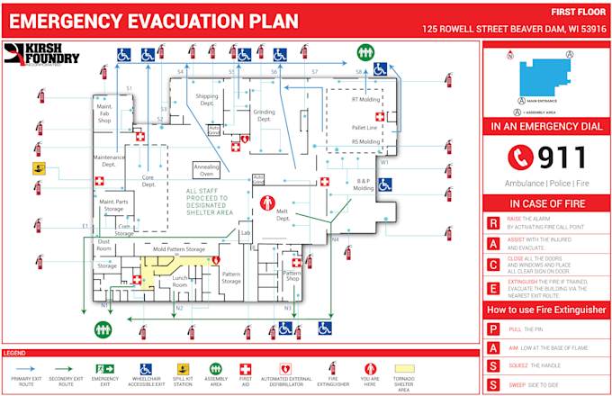 Create an emergency evacuation plan for your floor plan by Queen fiverr