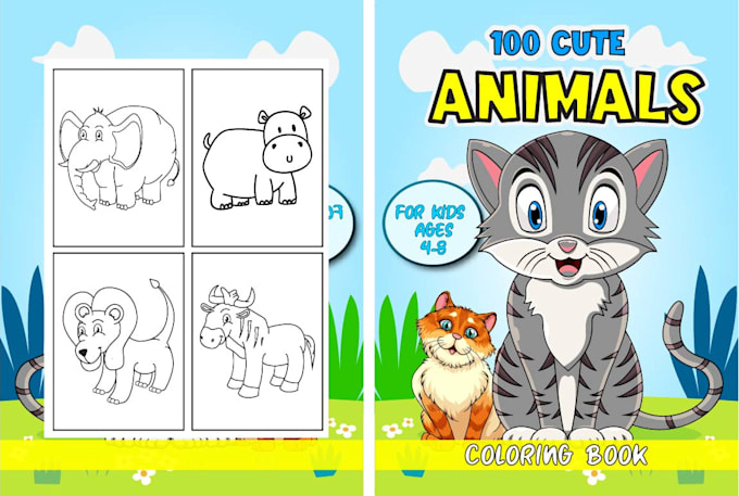 design low content coloring book cover for KDP