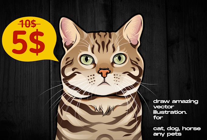 draw your pets, dogs, cat into amazing cartoon art