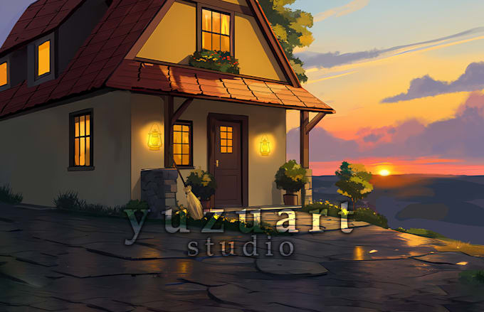 draw vtuber asset background in anime style