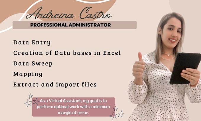 be your virtual assistant in data entry in spanish