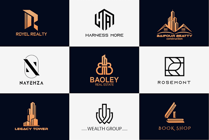 real estate logo with branding kit