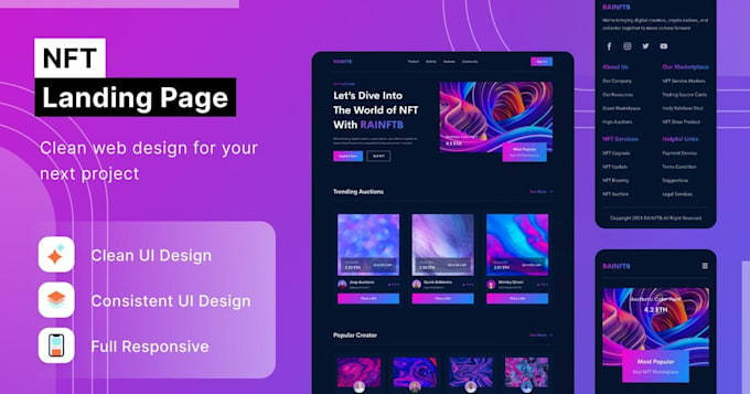 create your modern airdrop landing page using UI, UX, figma