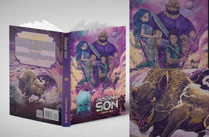 design premium fantasy or scifi book cover illustration for KDP