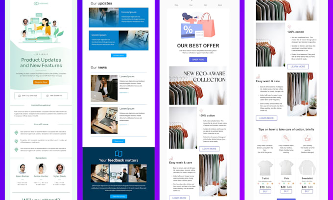 Do responsive email templates or newsletters in html within 12 hours by