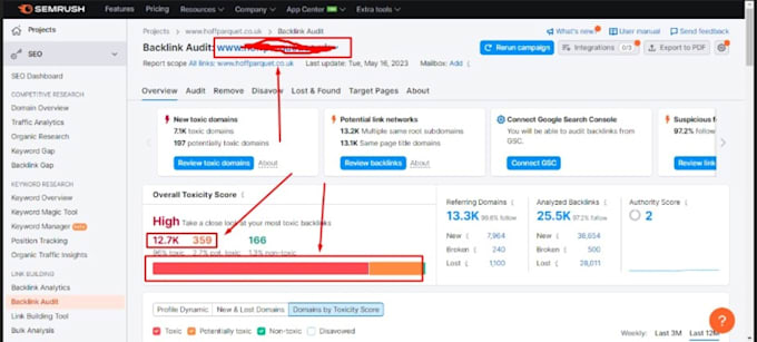 disavow toxic backlinks and remove negative SEO effect