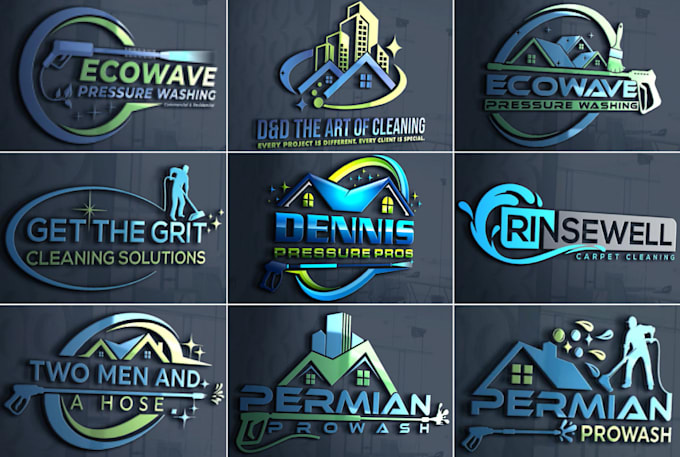 Design pressure washing cleaning and power washing logo within 12 hours ...
