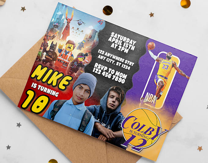 create a sibling invitation or joint party invitation