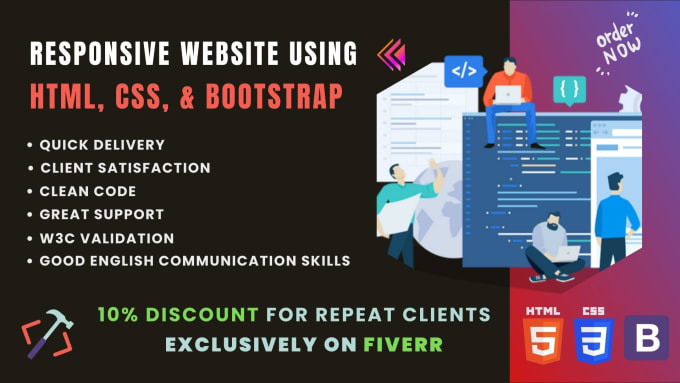 Create a responsive website using html, css, bootstrap by Zubairahmed ...