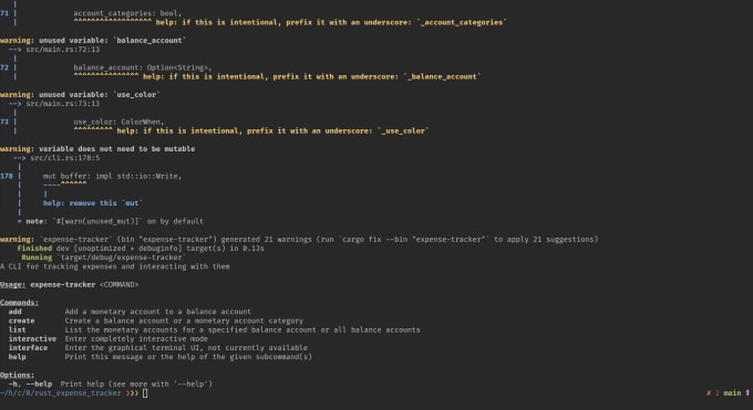Write a command line application in rust, using clap, serde and others