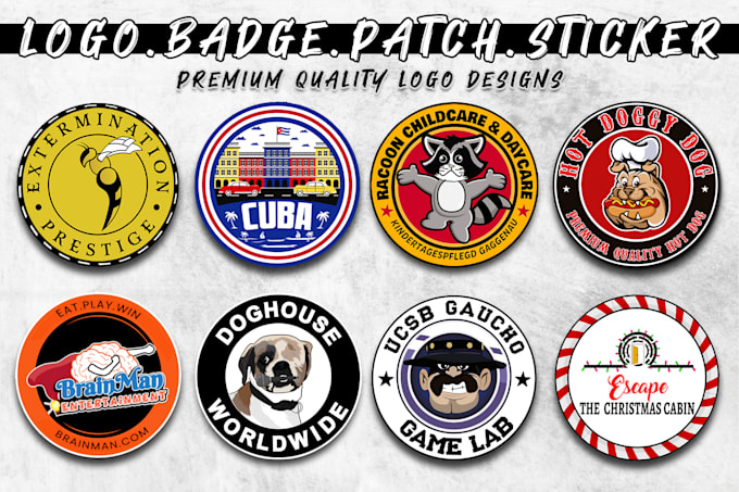 create modern badge, patch, sticker, round logo design
