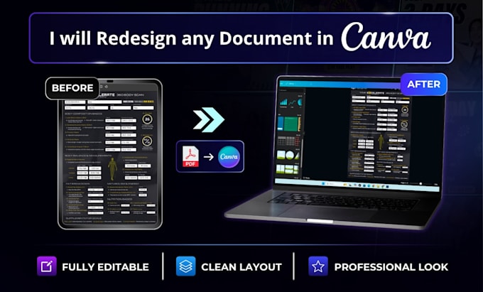 recreate any design or document in canva in 24hrs
