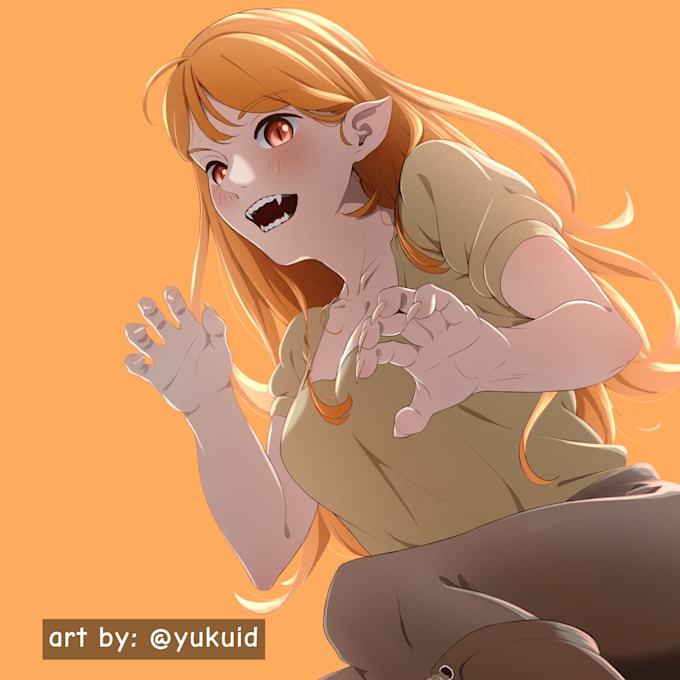 be drawing commission art in anime style