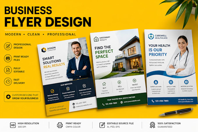 design a professional business flyer, product flyer or event flyer