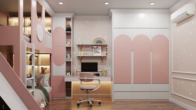 design 3d interior toddler bedroom for your kid baby child teenager