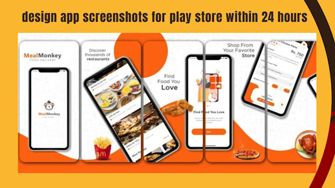 design app screenshots for play store and app store in 24 hours