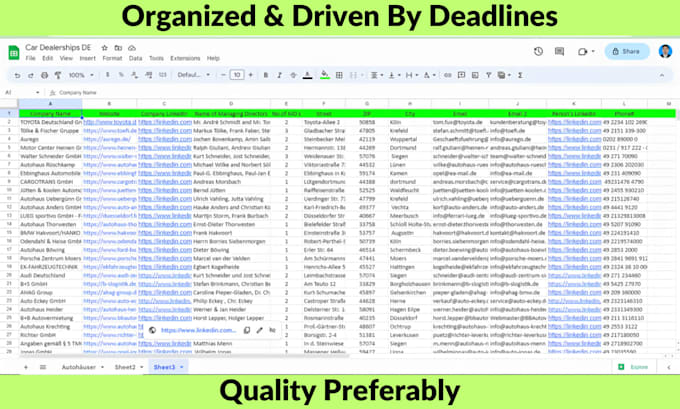 do linkedin research for lead generation email list building
