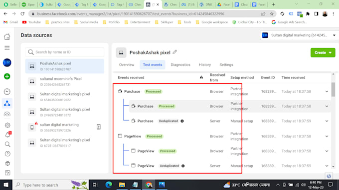 setup facebook pixel and conversion API via GTM