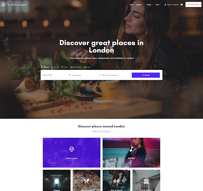 directory website using mylisting, listingpro